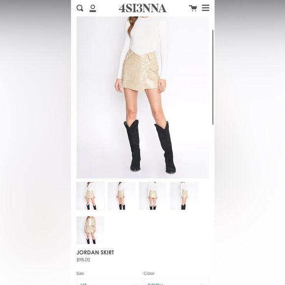 JORDAN SKIRT by 4SI3NNA - Women's sleek mini skirt - size Medium - Picture 2 of 16